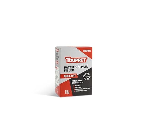 Image of Toupret Patch & Repair Filler Quick Dry - Fast Drying Interior Wall & Ceiling Filler for Cracks, Holes & Damage - Easy Sand, Crack Resistant, Paintable - 1kg