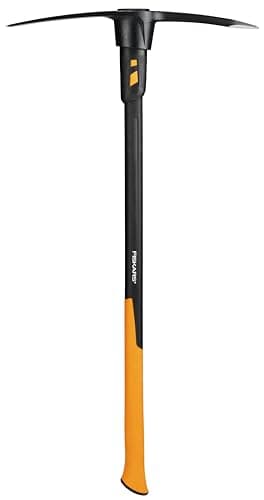 Image of Fiskars IsoCore Pick, L, For rough work on hard, stony soils, Length: 91 cm, Weight: 2.3 kg, Black/Orange, 1020166