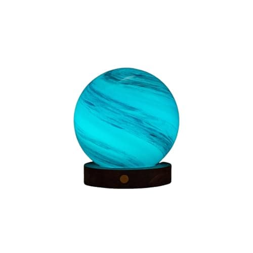 Image of Gingko Design AstraGlass Light – Large Polar Cloud | Handcrafted LED Ambient Lamp | Rechargeable Glass Light with Wooden Base | Unique Home & Desk Decor