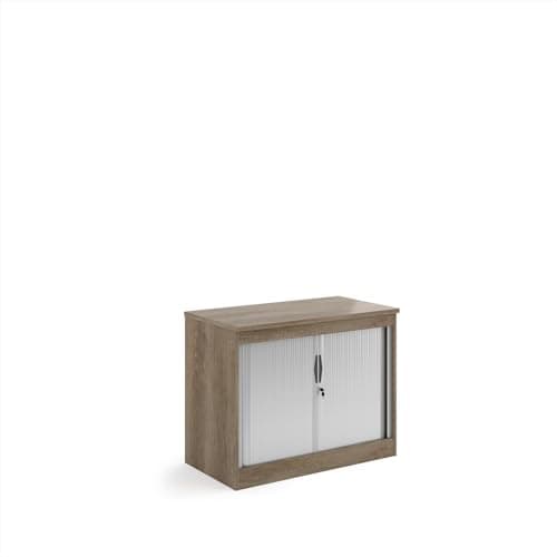 Image of Mr Office Systems horizontal tambour door cupboard - 800mm high, Nebraska Oak