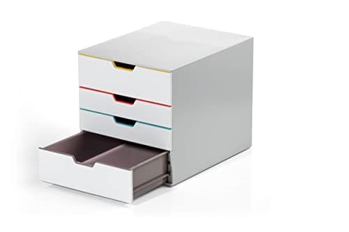 Image of Durable VARICOLOR Mix 4 Drawer Unit - Desktop Drawer Set with 4 Colour Coded Draws - Use as a Document Box, Paper Storage Organiser, etc.