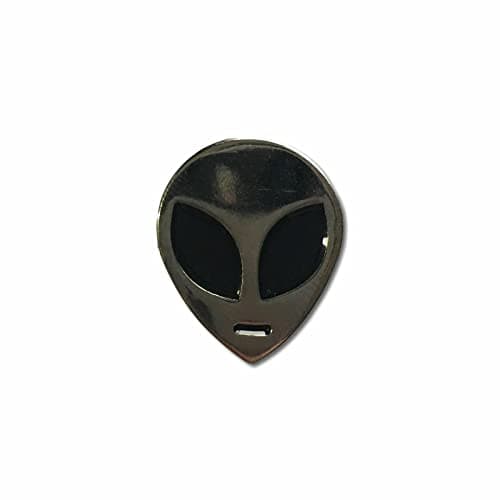 Image of GBJUK Chrome Alien Head Pin Badge Pin Lapel Badge with Butterfly Clasp Back