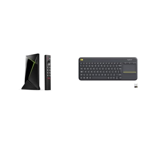 Image of NVIDIA SHIELD Android TV Pro Streaming Media Player; 4K HDR Movies, Live Sports & Logitech K400 Plus Wireless Touch TV Keyboard With Easy Media Control and Built-in Touchpad