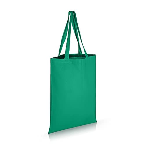 Image of IMFAA Plain Large (50x40+60) Cm Tote 100% Cotton Canvas Reusable Shoulder/Hand Tote Shopping Bags. (Green, 1)