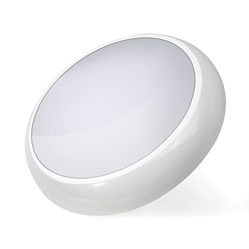 Image of Bright Source LED 2D Polo Bulkhead Luminaire Wall & Ceiling Fitting, White Trim, Switchable Wattage 9W 14W 18W, Adjustable Colour Temperature 3000K 4000K 6000K, IP65, IK08
