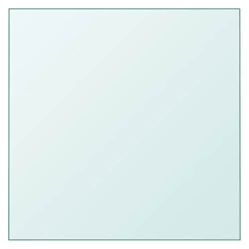 Image of Gecheer Table Top Desk Top Dining Tabletop, Replacement Tabletop Home Indoor Furniture Transparent 50x50 cm Tempered Glass