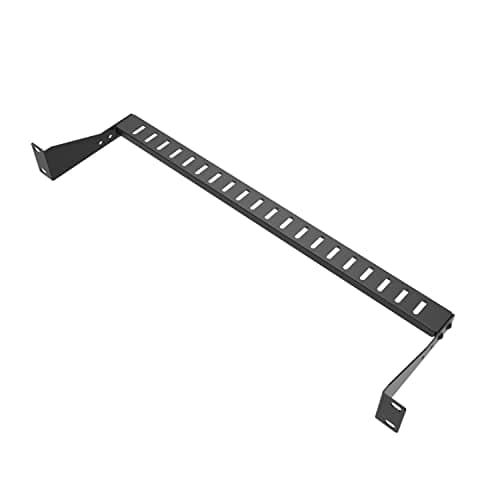 Image of JINGCHENGMEI 1U Horizontal 19-Inch Rack Mount Cable Management Bar, Depth Adjustable Horizontal Cable Lacing Cross Bar Black (1U1PC)