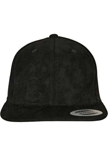 Image of Flexfit Unisex 6089su-suede Leather Snapback Baseball Cap, Black