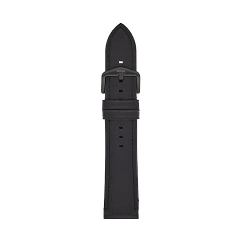 Image of Fossil Litehide Men's Leather Bracelet, 22 mm, Black, 22 mm, Casual
