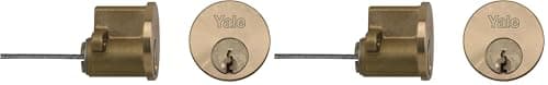 Image of Yale Locks P1109 Replacement Rim Cylinder 2 Keys Satin Chrome Visi Pack (Pack of 2)