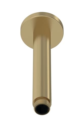 Image of Balterley Shower Head Extension Arm, 200mm Round Extended Shower Arm Support, Ceiling Mounted Extension Arms for Bathroom Showerhead, Support Arms for Showerheads - 60 x 60 x 225mm (Brushed Brass)