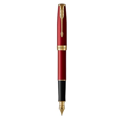 Image of Parker Sonnet Fountain Pen | Red Lacquer with Gold Trim | Medium Nib | Gift Box