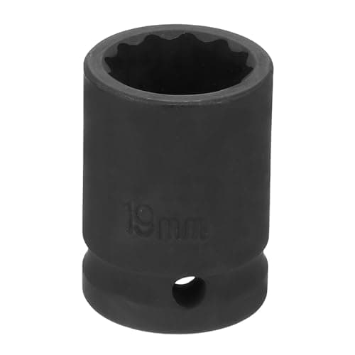 Image of sourcing map 12-Point Impact Socket 1/2 Inch Drive 19mm Metric Cr-V Shallow Impact Socket Nut Driver Wrench for Auto Repair
