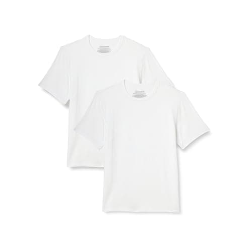 Image of Amazon Essentials Men's Short Sleeve Super Soft Modal Vest, Pack of 2, White, M