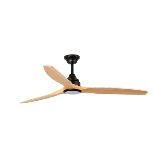 Image of Faro Alo Large Black, Wood DC Ceiling Fan Cct 6 Speed
