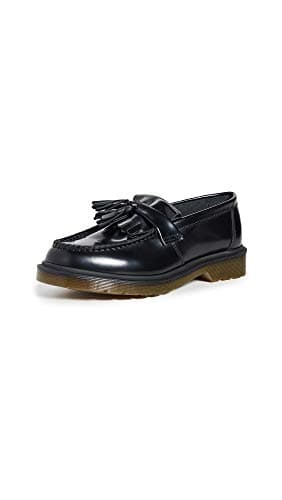 Image of Dr. Martens - Unisex-Adult Adrian Tassle Loafer, 5 UK, Black Polished Smooth