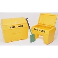 Image of Winter Salt and Grit Bin with Hopper Feed 400 Litre Yellow 317071