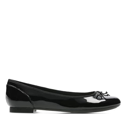 Image of Clarks Women's Couture Bloom Ballet Flats, Black Black Patent, 5 UK