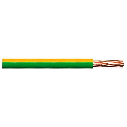 Image of Merriway BH01513 Single Core Round Earth Cable, 6491X 1.5mm Yellow & Green, 5 Metres (16.5 feet)