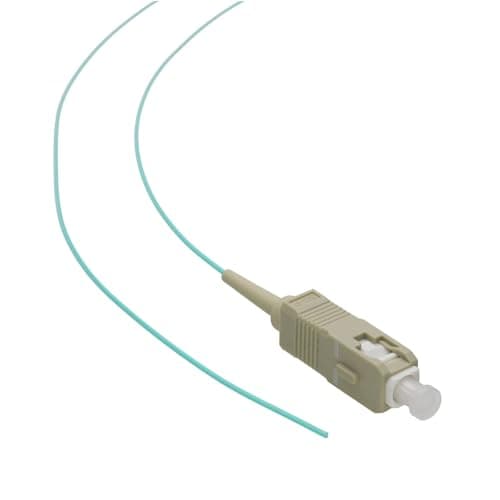 Image of kenable OM4 Fibre Optic SC Pigtail Simplex MM 50 125 Splicing LSZH Cable 1m Aqua [1 metres]
