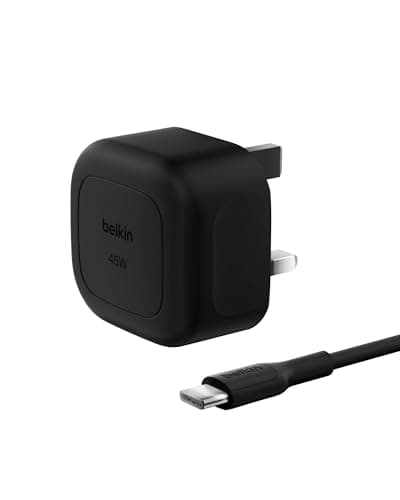 Image of Belkin Compact Wall Charger 45W + USB-C to USB-C Cable, Fast Charging for Apple iPhone 17, iPhone Air, iPhone 16 Serie, Samsung Galaxy S25, Google Pixel, iPad, AirPods & More - Black