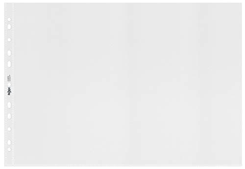 Image of Rexel EcoDesk A3 Landscape Punched Pockets, Pack of 30, 100% Recyclable, Eco friendly, Embossed mat surface, 2102578, Clear