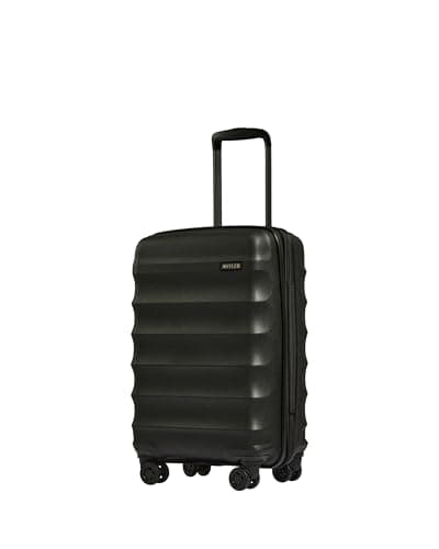 Image of ANTLER - Juno Hard Shell Cabin Suitcase, 56x35x25.5cm 42L, Lightweight & Expandable, 4 Spinner Wheels - Adjustable Handle, Carry On Luggage Approved by easyjet & British Airways, TSA Lock - Black