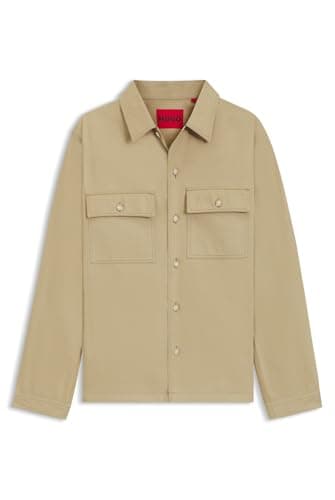 Image of HUGO Men's Epoldo Overshirt, Medium Beige, L