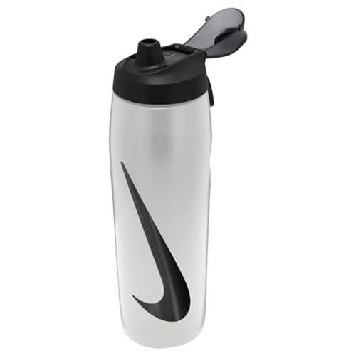 Image of Nike Refuel Bottle Locking Lid 32oz 946 ml Water Bottle Sports Bottle Training Fitness Leakproof, Natural/Black/Black Iridescent