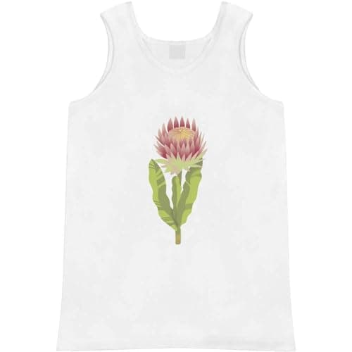 Image of Azeeda Large 'Protea Exotic Flower' Adult Vest/Tank Top (AV00140777) White