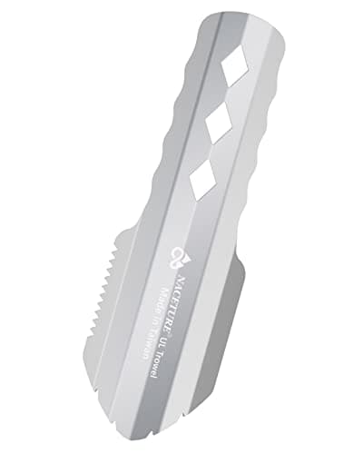 Image of NACETURE Ultralight Backpacking Trowel Aluminum Shovel Small Potty Multitool with Longer Handle Design Essential for Hiking, Camping and Survival Bags (Sliver)
