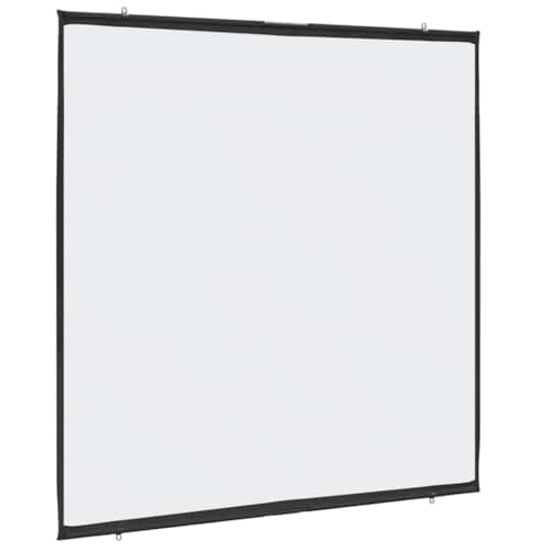 Image of vidaXL Projection Screen - Matte White, 1:1 Aspect Ratio - Portable Wall-Hanging Design, Classroom/Office/Home Theater Use, 89 Inches, Polyester with Iron Case