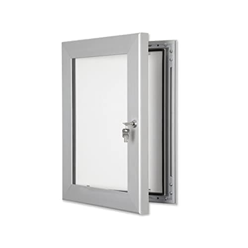 Image of Display Genie External Lockable Tamperproof Poster Display Noticeboard – Silver Anodized Aluminium Frame – Felt Back– Lockable - Tamperproof Door – Perfect for Displaying Information (A4)