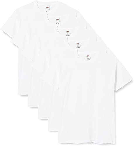 Image of Fruit of the Loom 5 Pack FOTL Original Kids Boys Girls T Shirt, White, 14-15 Years