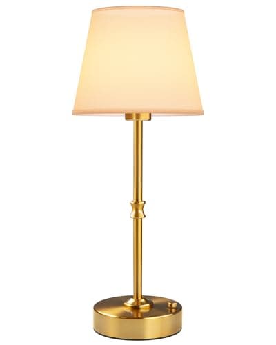 Image of EppieBasic Rechargeable Table Lamp Cordless: Fast Charging & Long Lasting - 2700K Warm Light Vintage Gold Lamps for Women Housewife - Living Room Dining Bedroom