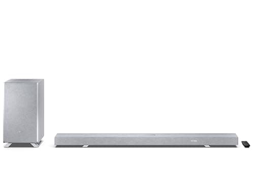 Image of Sharp Q Range Soundbar 5.1.2 Channel Soundbar with Wireless Subwoofer – 650W Home Theatre Audio, Dolby Atmos, DTS:X, Bluetooth 5.3, HDMI eARC, 4K Pass-Through - Silver Model HT-SBW55121(SL)