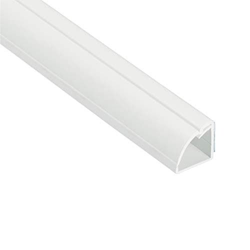 Image of D-Line Quarter Round Cable Trunking, Quadrant Cable Cover, Paintable, Self-Adhesive Wire Cover, Corner Floor Trim, Cable Management - 22mm (W) x 22mm (H) x 1-meter Length - White