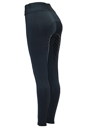 Image of Riding Tights Equestrian Ladies Silicone Grip with Phone Pockets Horse Riding/Gym/Yoga Leggings Tights Breeches Equine (as8, Waist, Numeric_26, Regular, Regular, Navy, UK 8, Skinny)