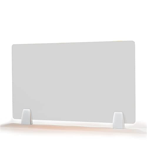 Image of SXFSDOU Acrylic Office Desk Divider Screen 30x90cm Privacy Protector for Counters Libraries & Classrooms White with 2 Clips - Clear Partition Workspace Separation