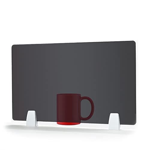 Image of SXFSDOU Acrylic Desk Divider with Clamp Self-SupportingTransparent Black 30x90cm - Ideal for Home Office Workstation Partition Clear Panel