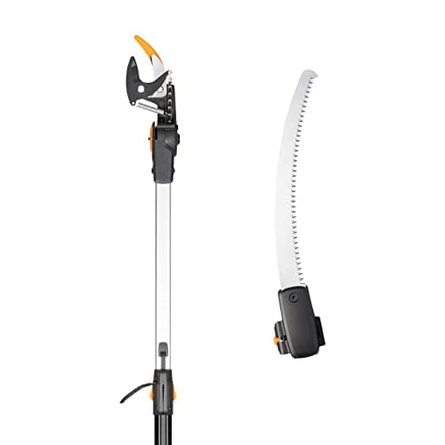 Image of Fiskars tree pruning set, 2-piece, bypass telescopic pruning giraffe UPX86 (length 2.4-4 m) and pruning saw for bypass telescopic pruning giraffe UPX86 and UPX82 (length: 46 cm), 1077330
