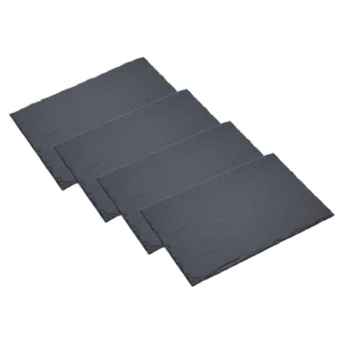 Image of Artesa, Set of 4x Slate Placemats / Plates, 30 x 20cm, Black Slate