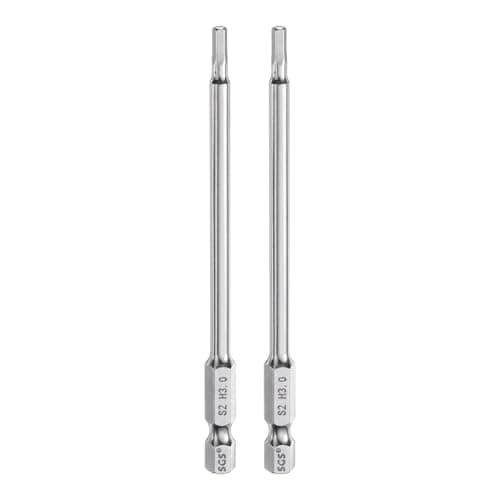 Image of sourcing map 2pcs Hex Head Wrench Drill Bit 3mm (H3) Metric 1/4" Hex Shank 100mm (4") Long Magnetic S2 Steel Screwdriver Bits Industrial Grade Hexagon Flat Tip Drill Bits for Screws