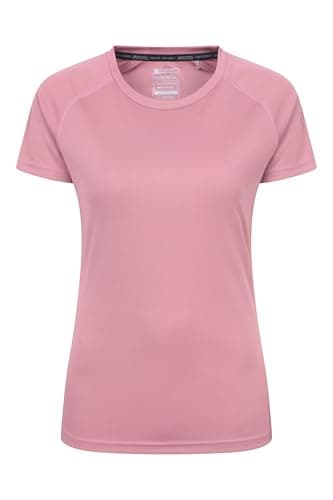 Image of Mountain Warehouse Endurance Women's T-Shirt - IsoCool UPF 30+ UV Protection Breathable Lightweight T-Shirt for Women Jogging Travel & Leisure, Light Pink (Plain), 16