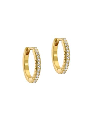 Image of Ted Baker Heplie Crystal Hoop Earrings (14mm outside diameter) For Women (Gold/Crystal)