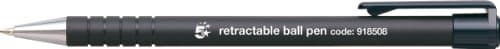 Image of 5 Star 918508 Ballpoint Pen Retractable Soft Grip Medium 1.0mm Tip 0.5mm Line Black [Pack of 12]