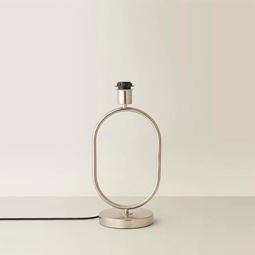 Image of ValueLights | Antonia Brushed Chrome Metal Oval Stem Table Lamp Base | Table Lamps, Home Décor & Improvement Essential