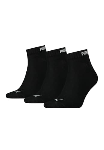 Image of PUMA Unisex Quarter Pack Sock, Black, UK 2.5-5
