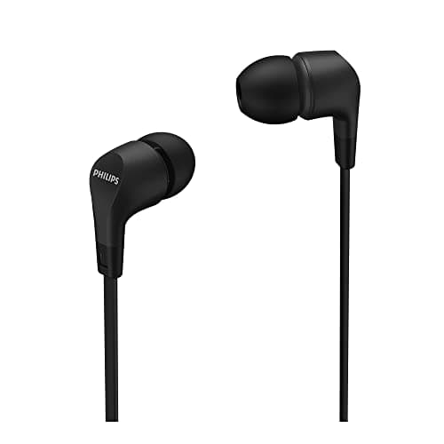 Image of Philips Audio In-Ear Headphones E1105BK/00 With In-Line Remote Control (8.6-Mm Neodymium Drivers, Powerful Bass, Clear Sound, Comfortable Fit) Black