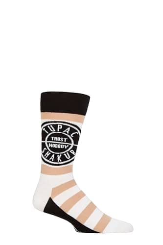 Image of Tupac Ankle Socks Trust Nobody Logo Official Unisex White (UK SIZE 7-11) One Size